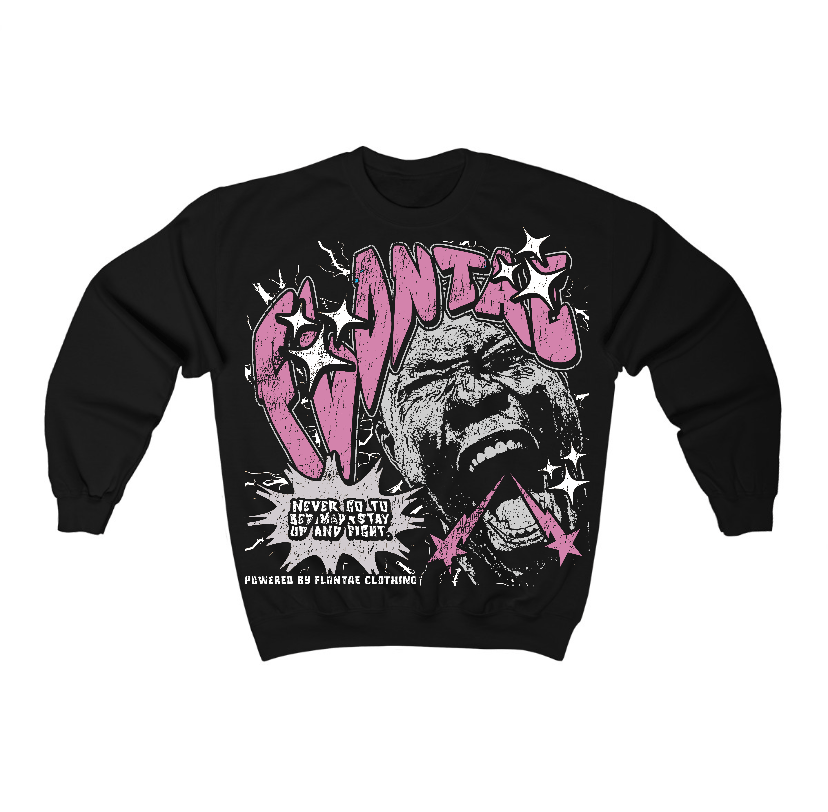 Orchid 4s Flontae Crewneck Sweatshirt Never Quit Graphic