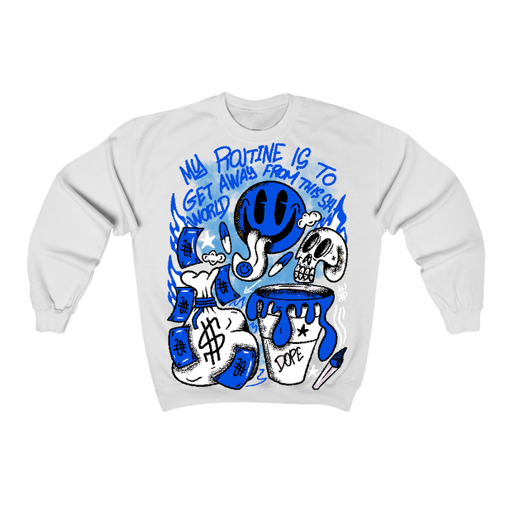 Blueberry 12s Flontae Crewneck Sweatshirt Stay Out Graphic