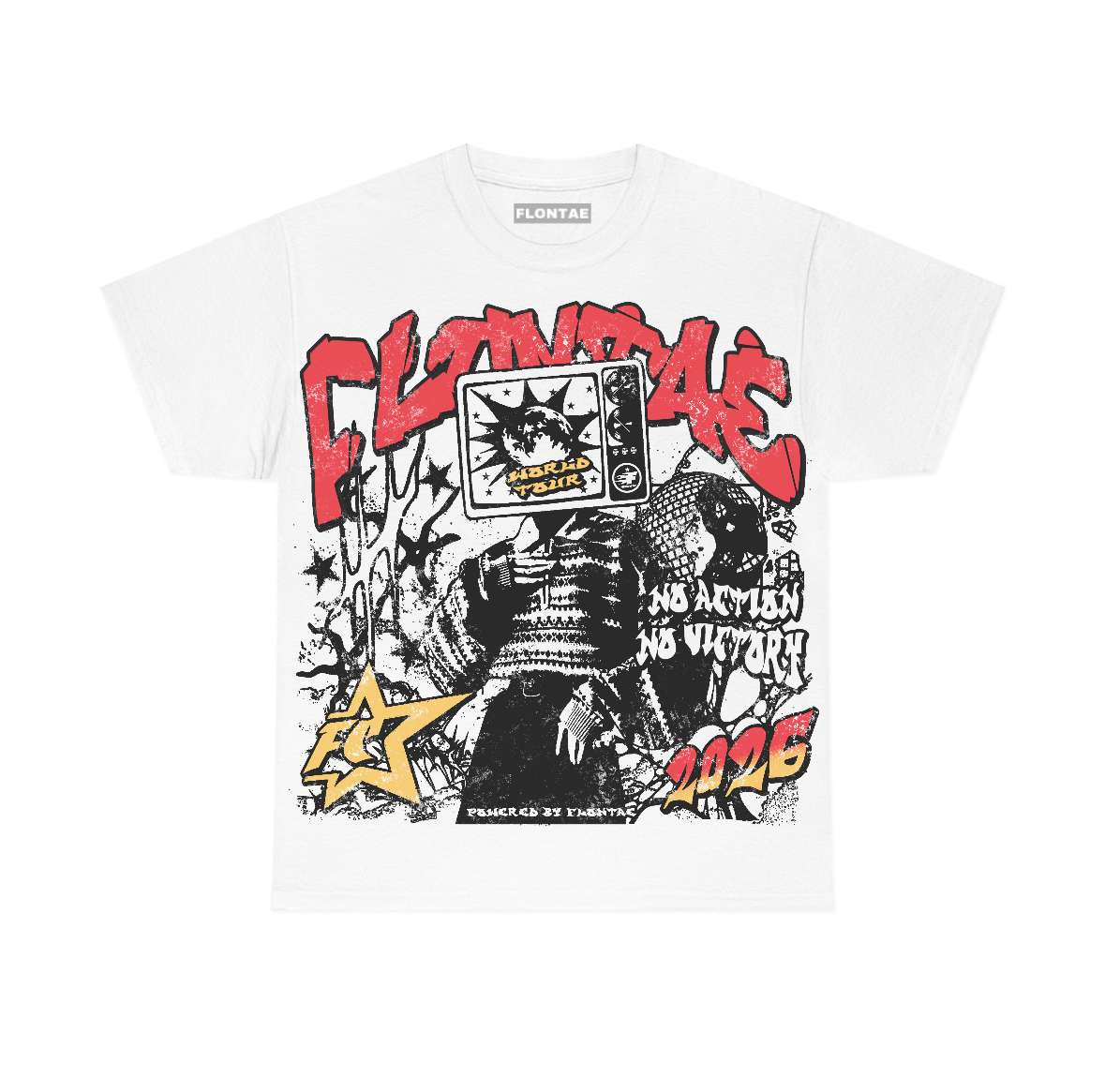 White No Victory Graphic T-Shirt – Unisex Cotton Streetwear Tee by Flontae