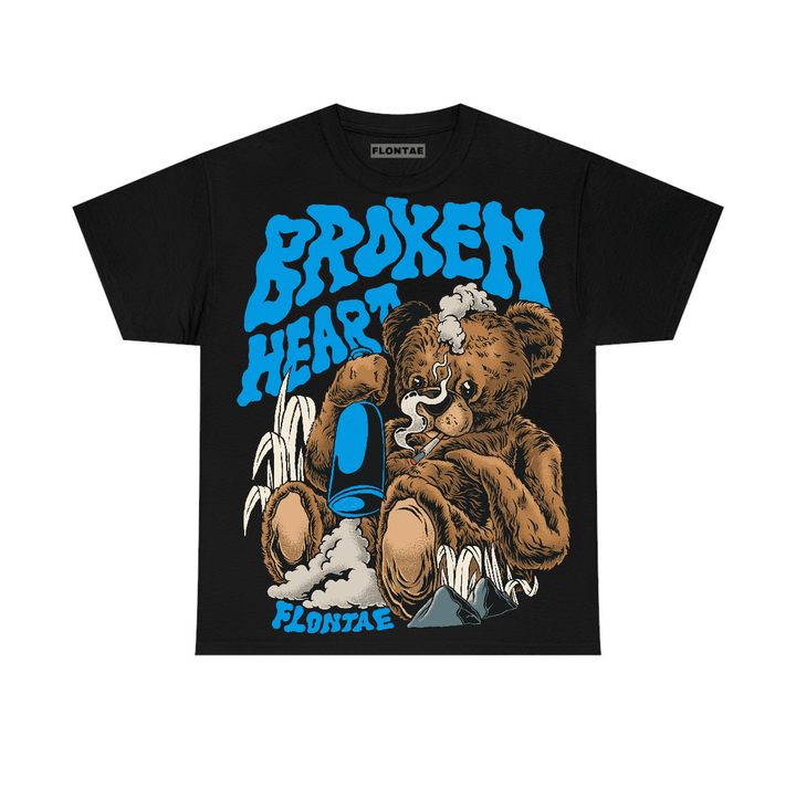 University Blue Reimagined 1s Flontae T-Shirt Broken Heart Graphic