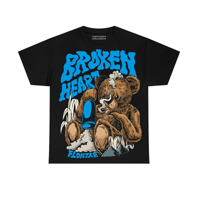 University Blue Reimagined 1s Flontae T-Shirt Broken Heart Graphic