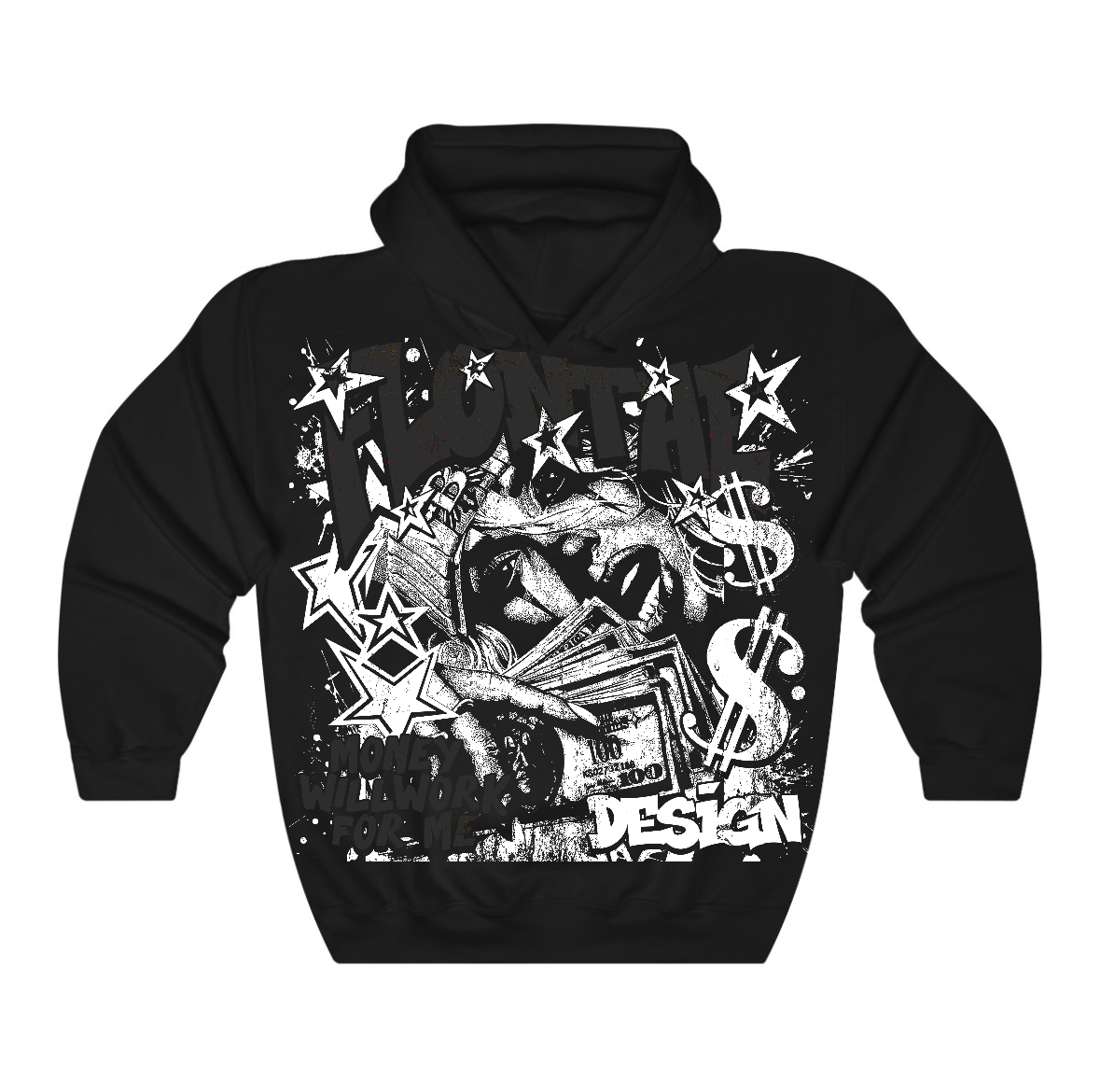 Black Cat 4s Flontae Hoodie Passive Graphic