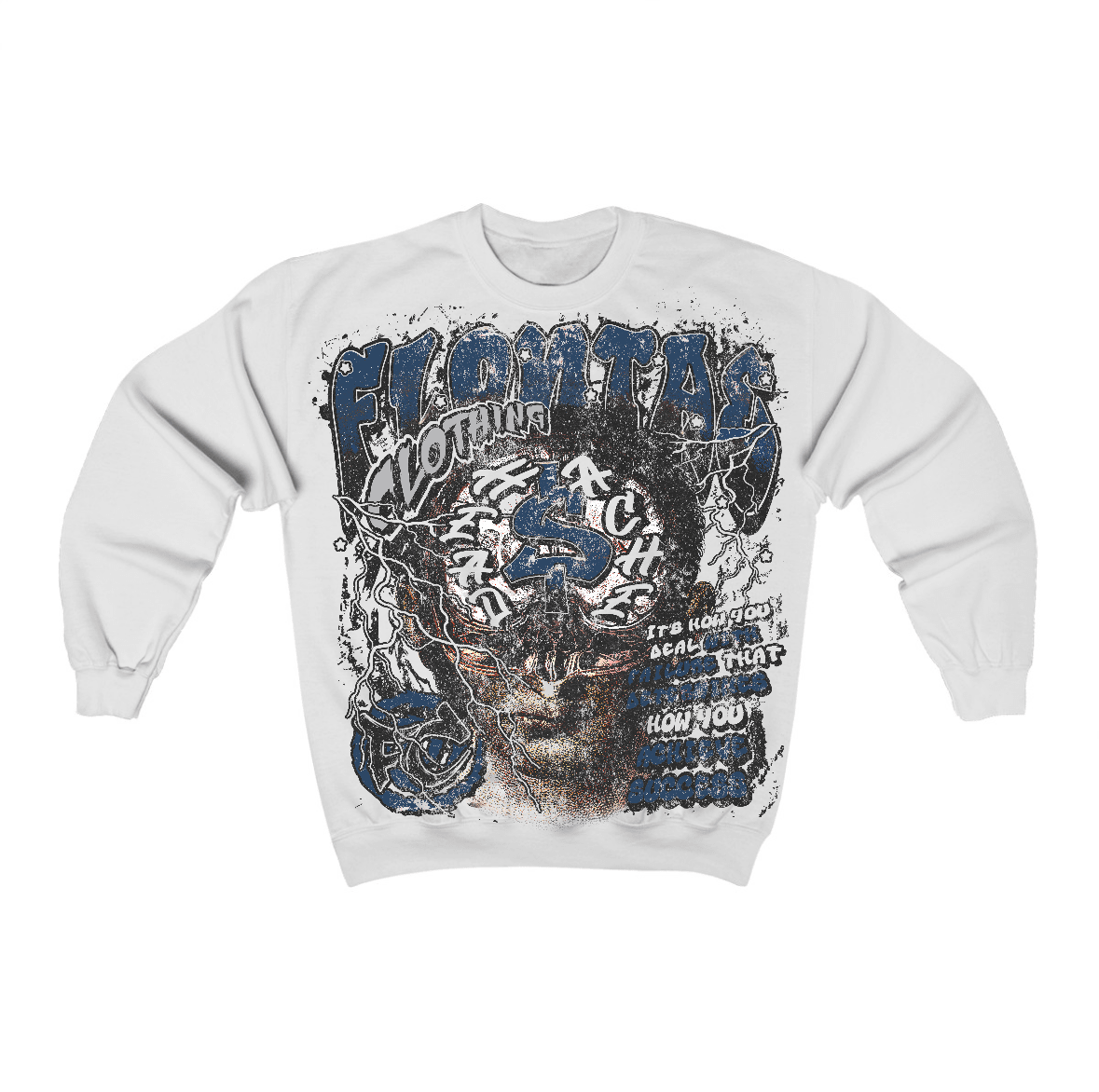 French Blue 12s Flontae Crewneck Sweatshirt Headstorm Graphic