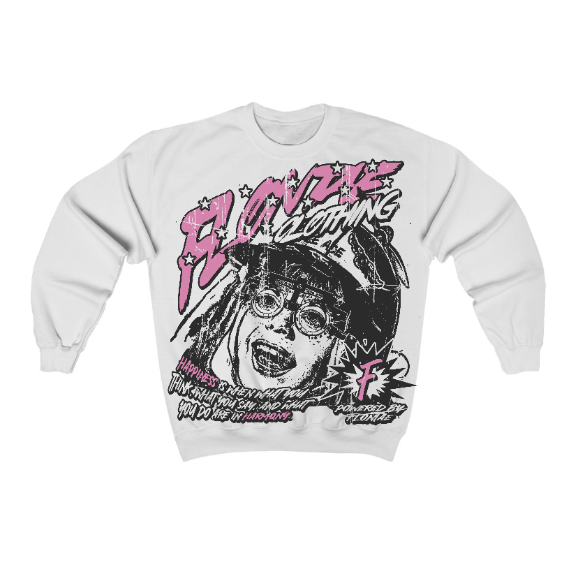Orchid 4s Flontae Crewneck Sweatshirt Always Smile Graphic