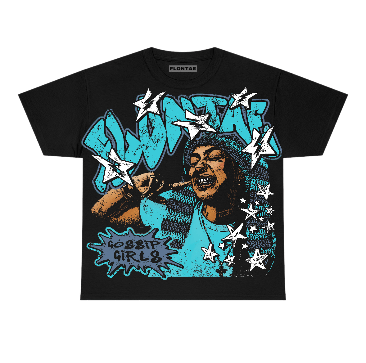 Gamma Blue 11s Flontae T-Shirt Just A Hustler Graphic