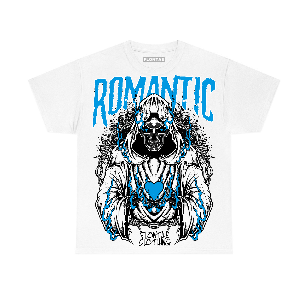 University Blue Reimagined 1s Flontae T-Shirt Just Love Graphic