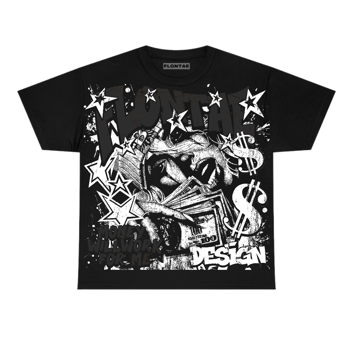 Black Cat 4s Flontae T-Shirt Passive Graphic