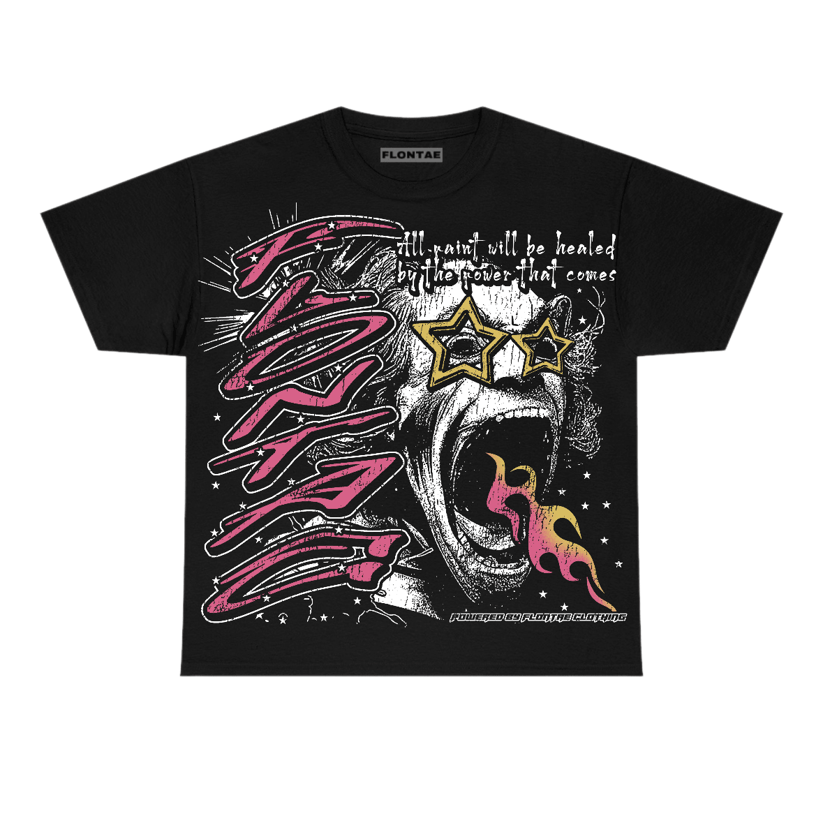 Black “Wonder” Graphic T-Shirt – Unisex Cotton Streetwear Tee by Flontae