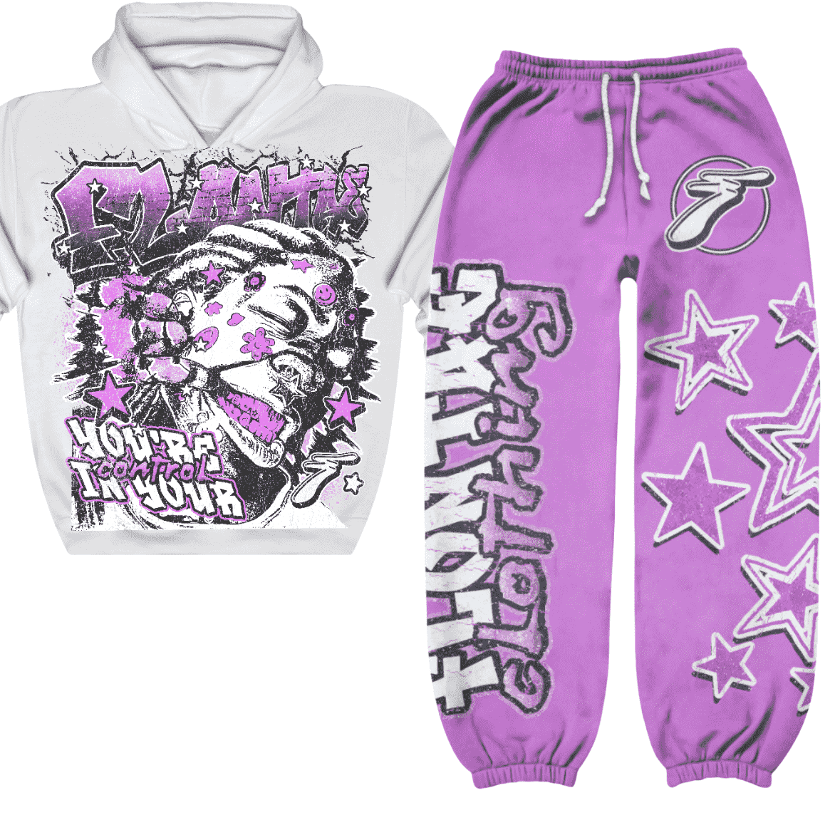 Flontae Broken Love 2 Piece Sweatsuit Set