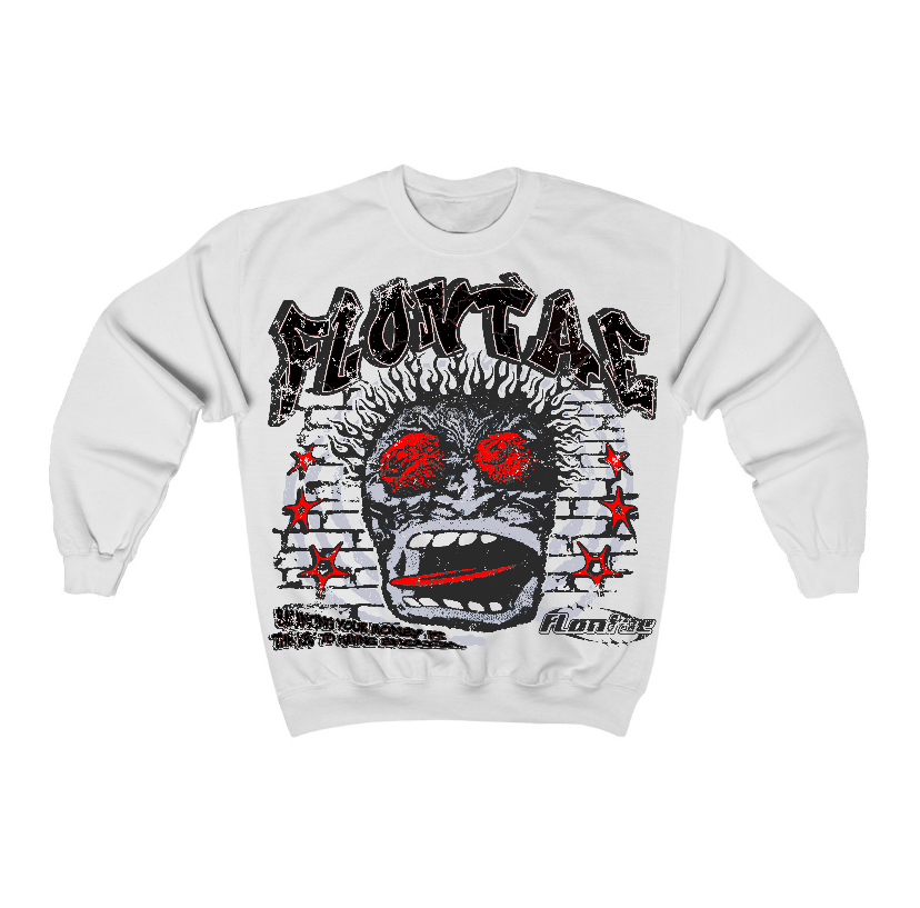 Black Cement 3s Flontae Crewneck Sweatshirt Balance My Heart Graphic