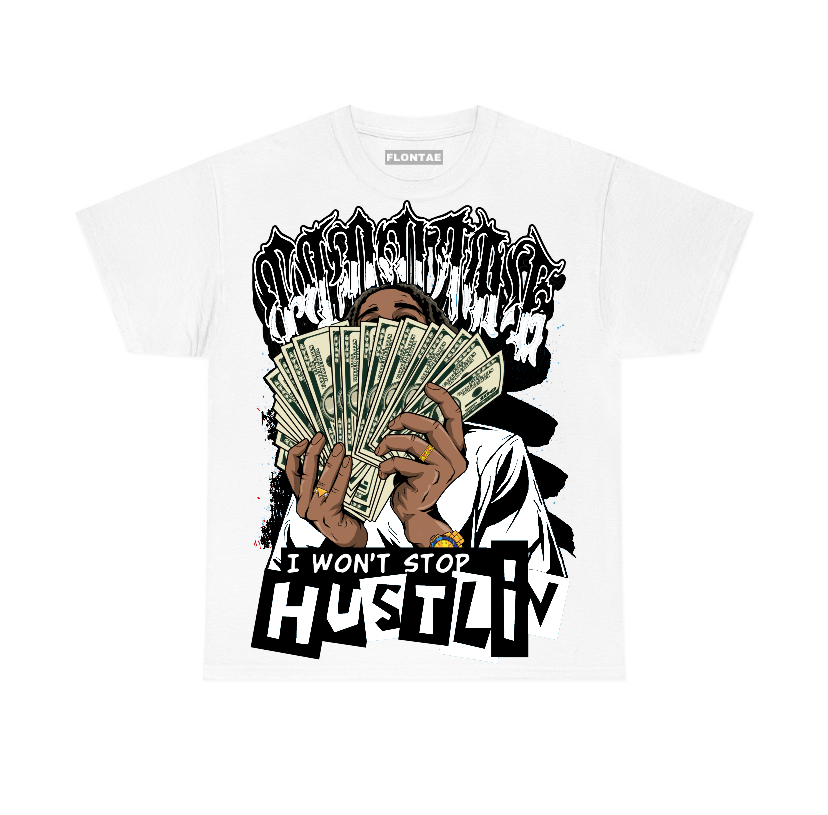 White Thunder 4s Flontae T-Shirt Hustlin Graphic