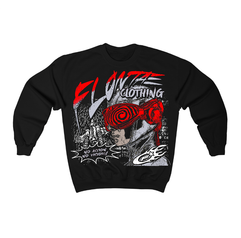 Black Cement 3s Flontae Crewneck Sweatshirt Justify Graphic