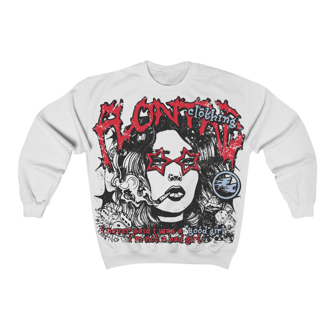 Fire Red “Black Tongue” 5s Flontae Crewneck Sweatshirt Keep Quiet Graphic