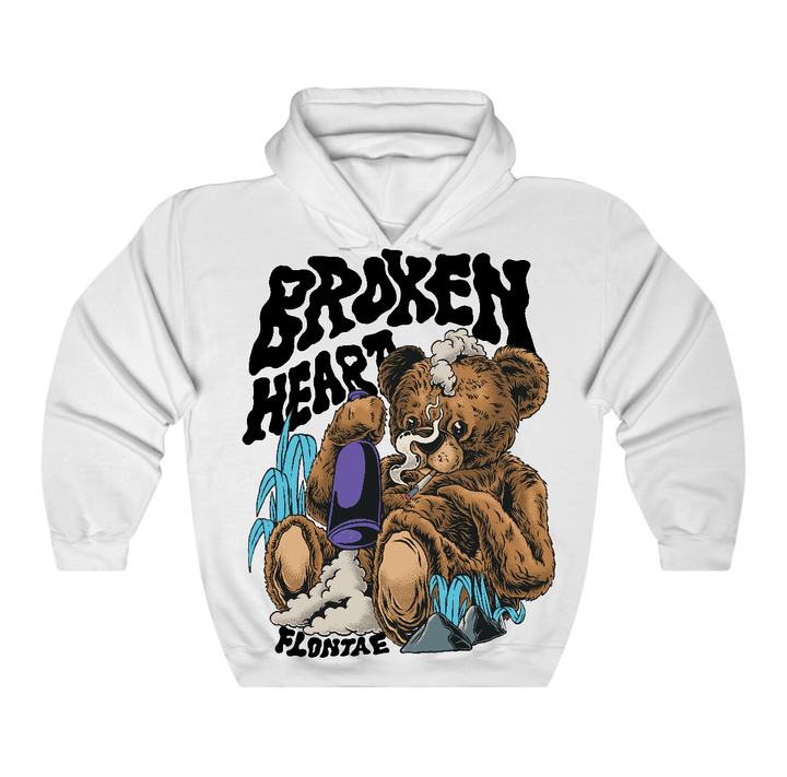 Aqua 8s Flontae Hoodie Broken Heart Graphic