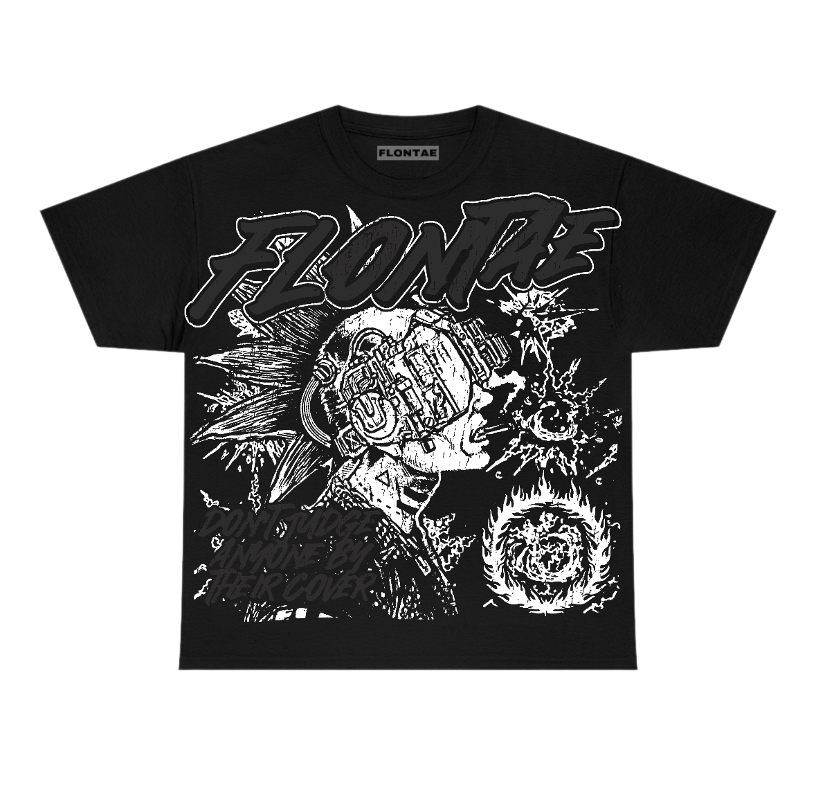 Black Cat 4s Flontae T-Shirt Don't Judge Graphic