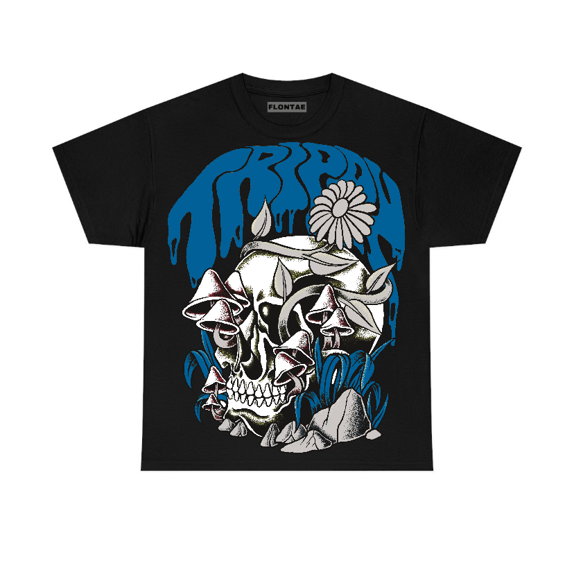 Military Blue 4s Flontae T-Shirt Trippin Graphic