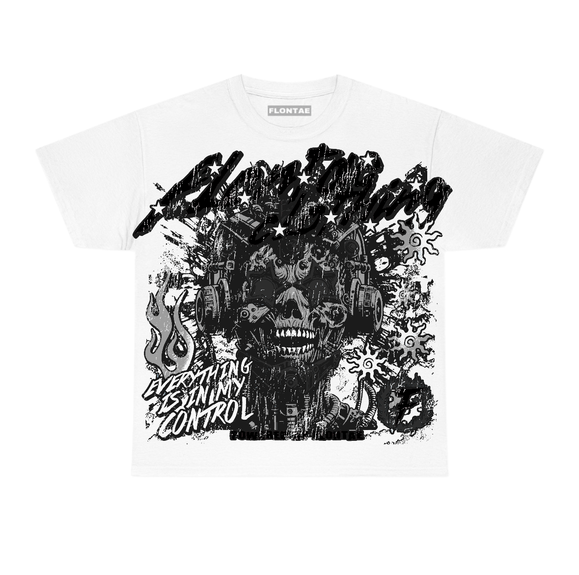 Black Cat 4s Flontae T-Shirt My Control Graphic