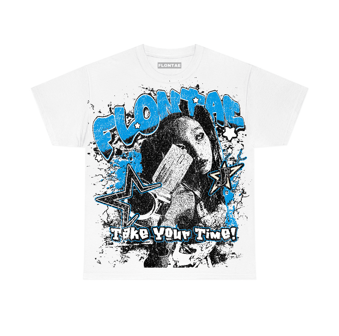 University Blue Reimagined 1s Flontae T-Shirt Be Patient Graphic