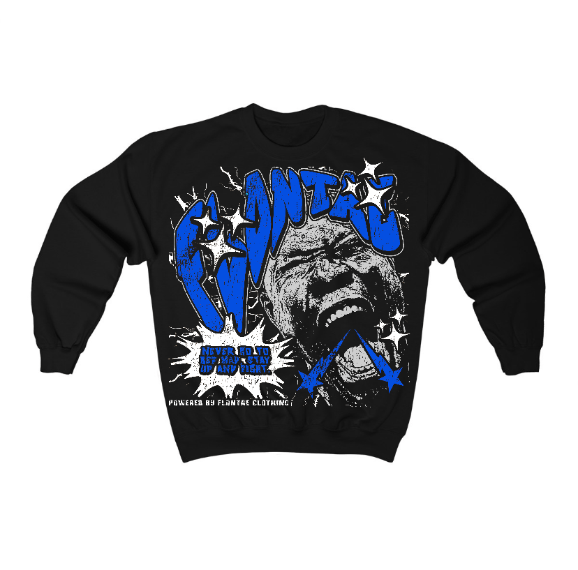 Blueberry 12s Flontae Crewneck Sweatshirt Never Quit Graphic