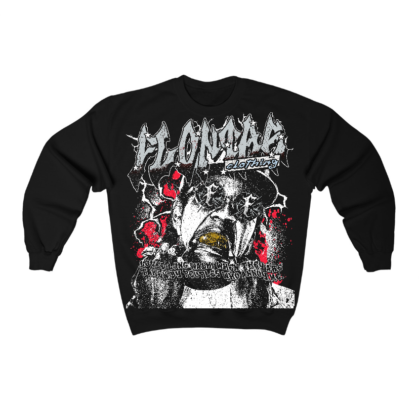 Black Metallic Reimagined 5s Flontae Crewneck Sweatshirt Annoy Graphic