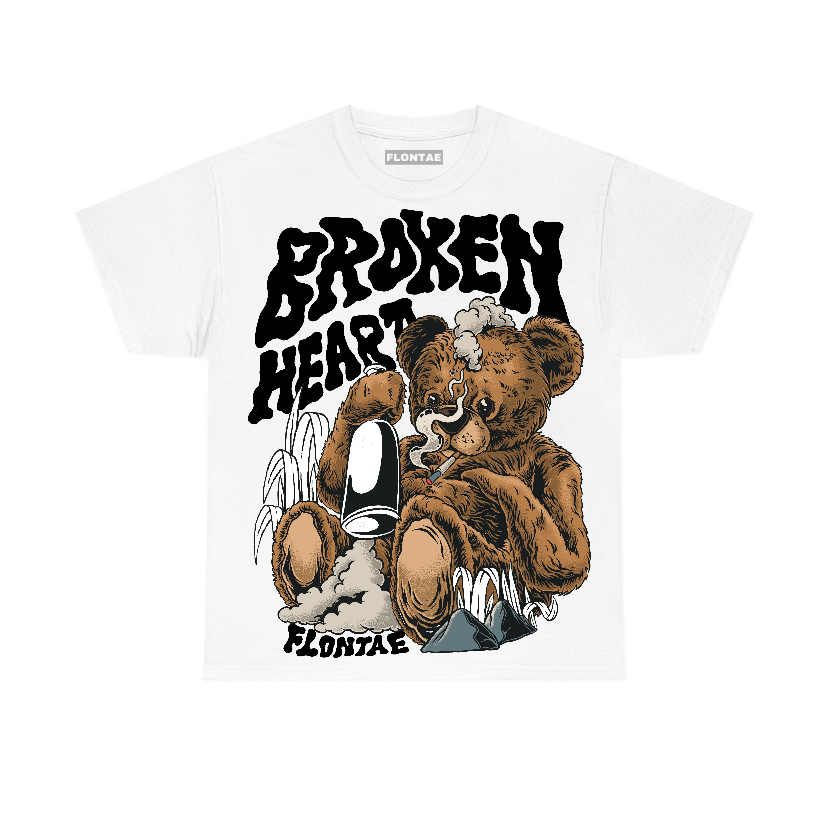 White Thunder 4s Flontae T-Shirt Broken Heart Graphic