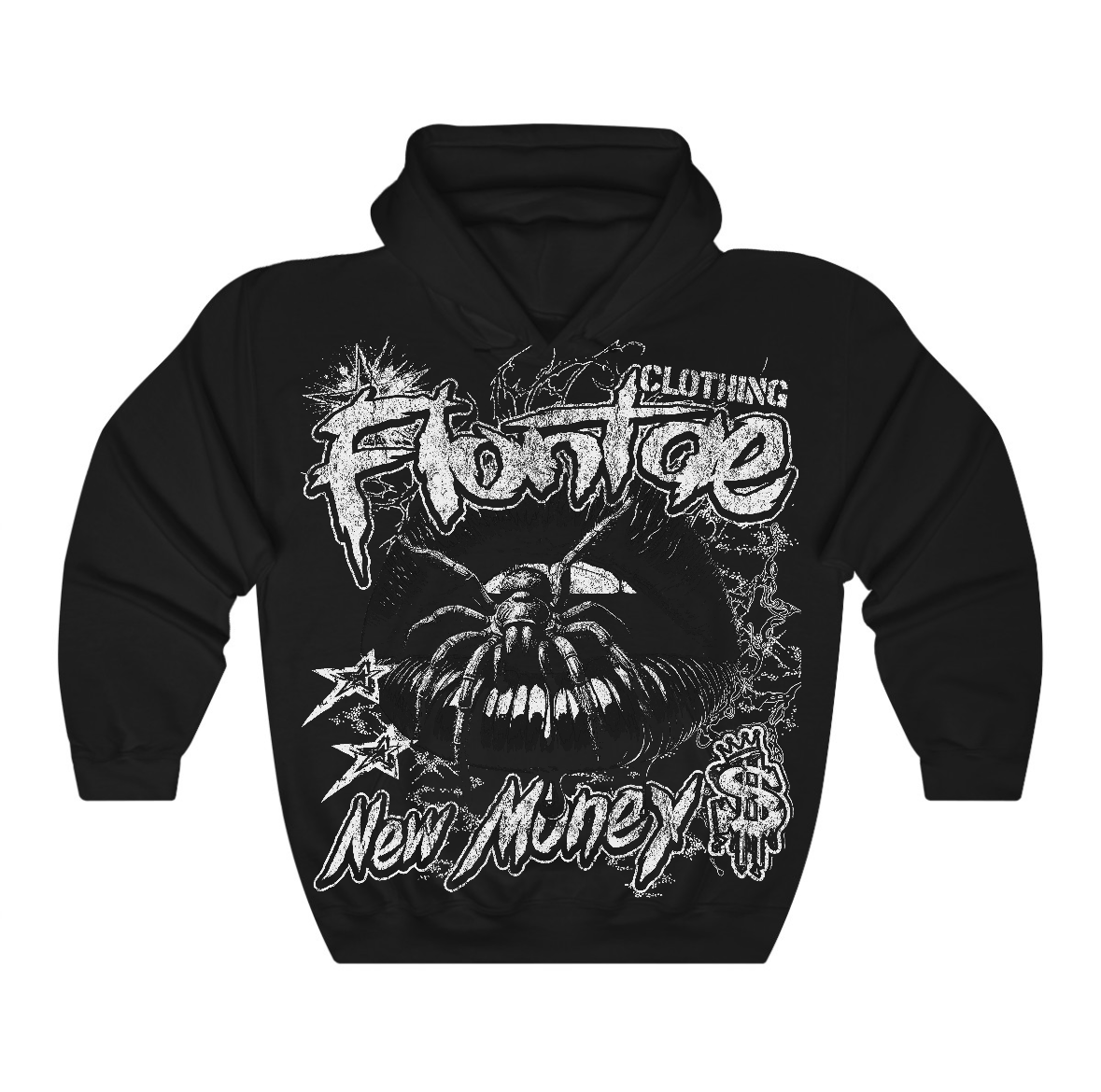 Black Cat 4s Flontae Hoodie All Mouth Graphic