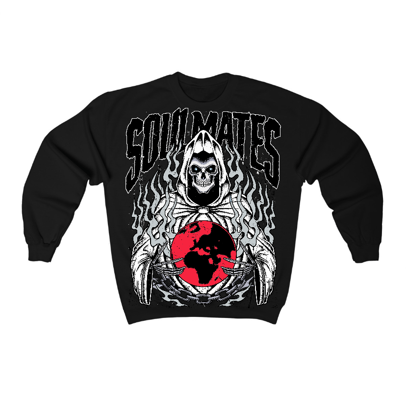 Black Metallic Reimagined 5s Flontae Crewneck Sweatshirt Soulmates Graphic