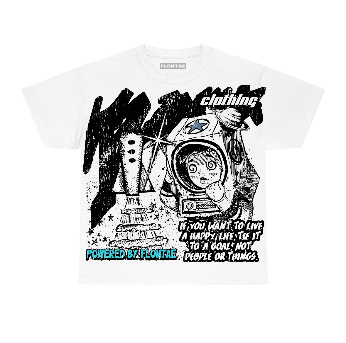 Gamma Blue 11s Flontae T-Shirt Cosmic Aura Graphic
