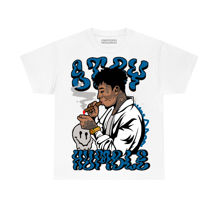 Military Blue 4s Flontae T-Shirt Stay Humble Graphic