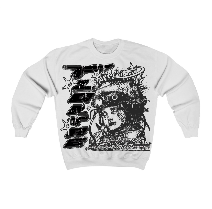 Black Cat 3s Flontae Crewneck Sweatshirt Self Aware Graphic
