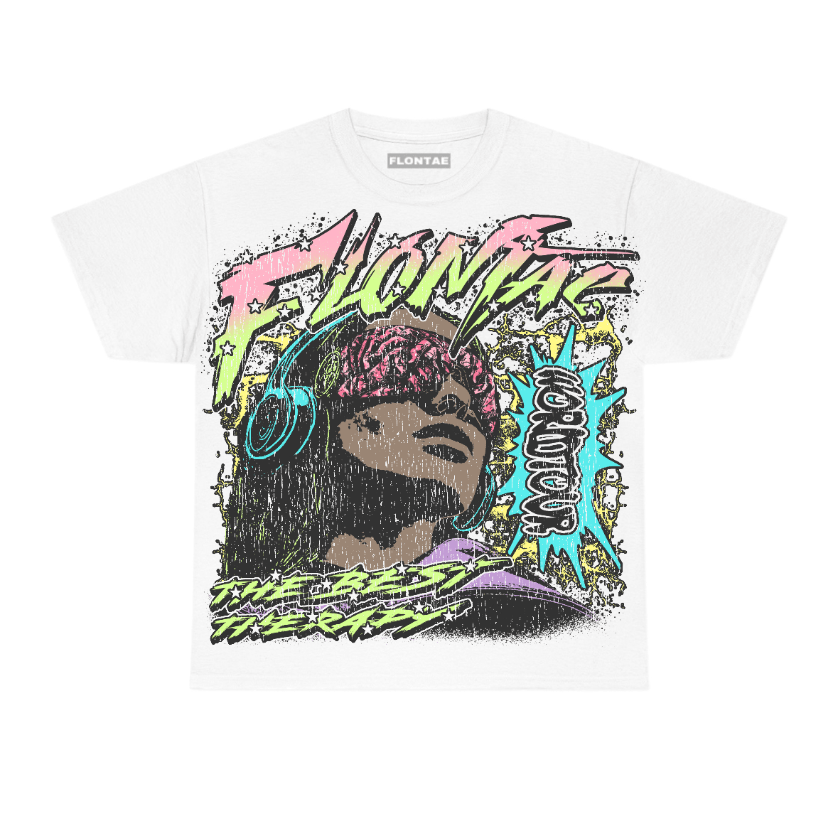 White “Above Everyone” Graphic T-Shirt – Unisex Cotton Streetwear Tee by Flontae