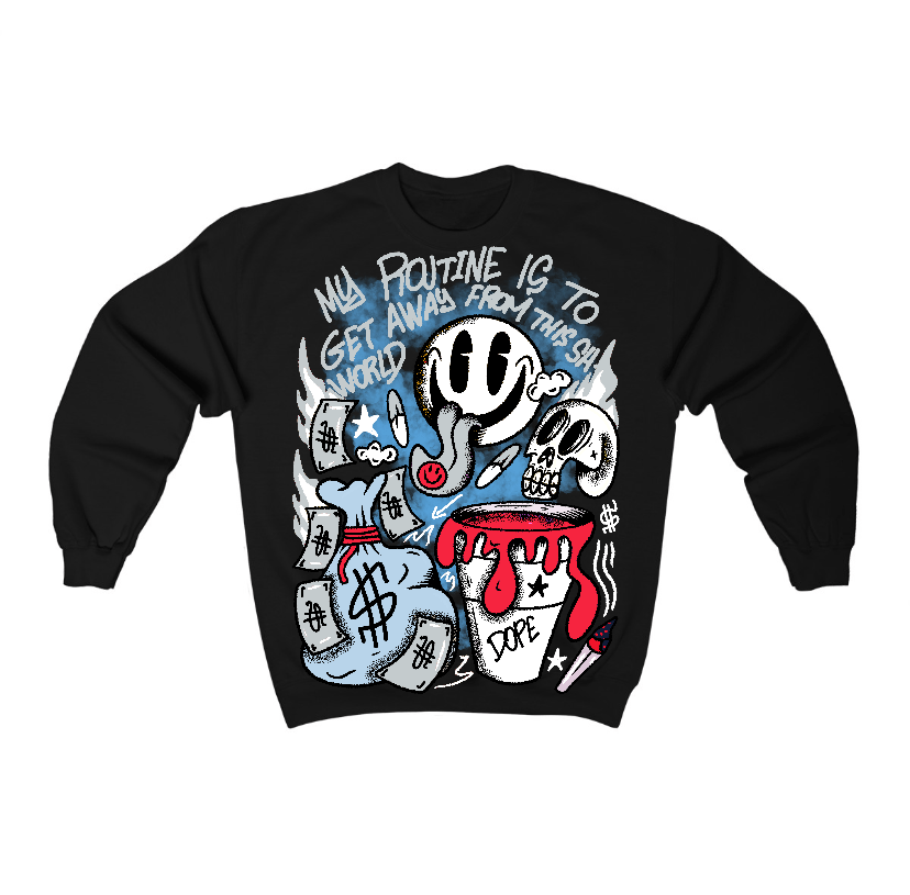 Black Metallic Reimagined 5s Flontae Sweatshirt Stay Out Graphic