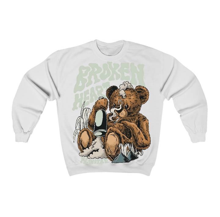 Seafoam 4s Flontae Crewneck Sweatshirt Broken Heart Graphic