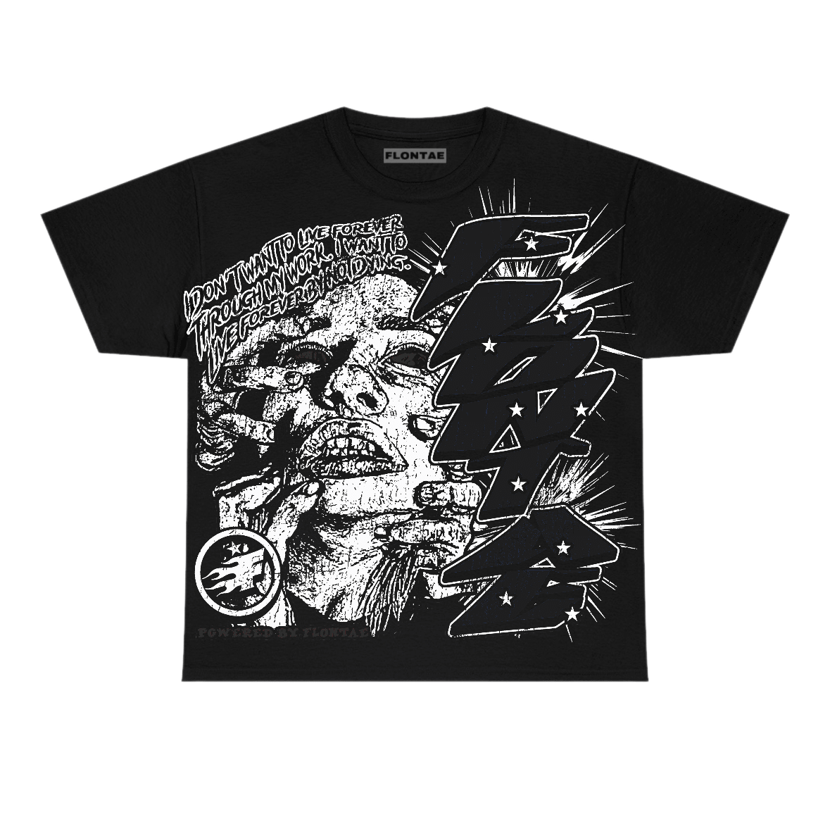 Black Cat 4s Flontae T-Shirt Forever Graphic