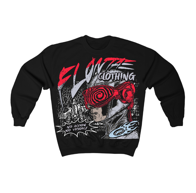 Black Metallic Reimagined 5s Flontae Crewneck Sweatshirt Justify Graphic