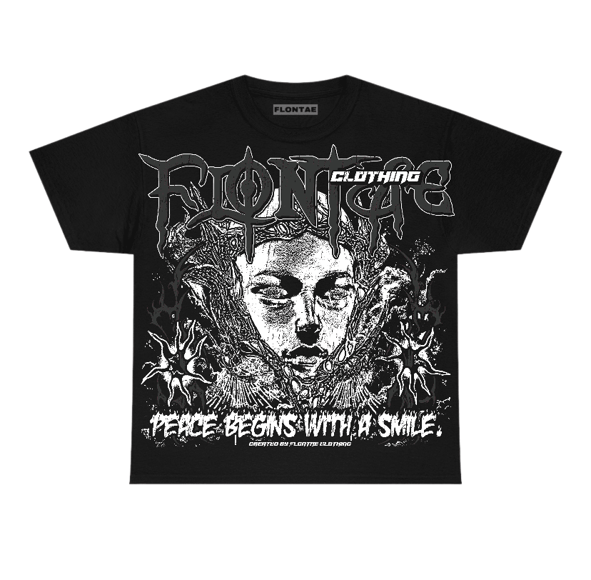 Black Cat 3s Flontae T-Shirt Keep Peace Graphic