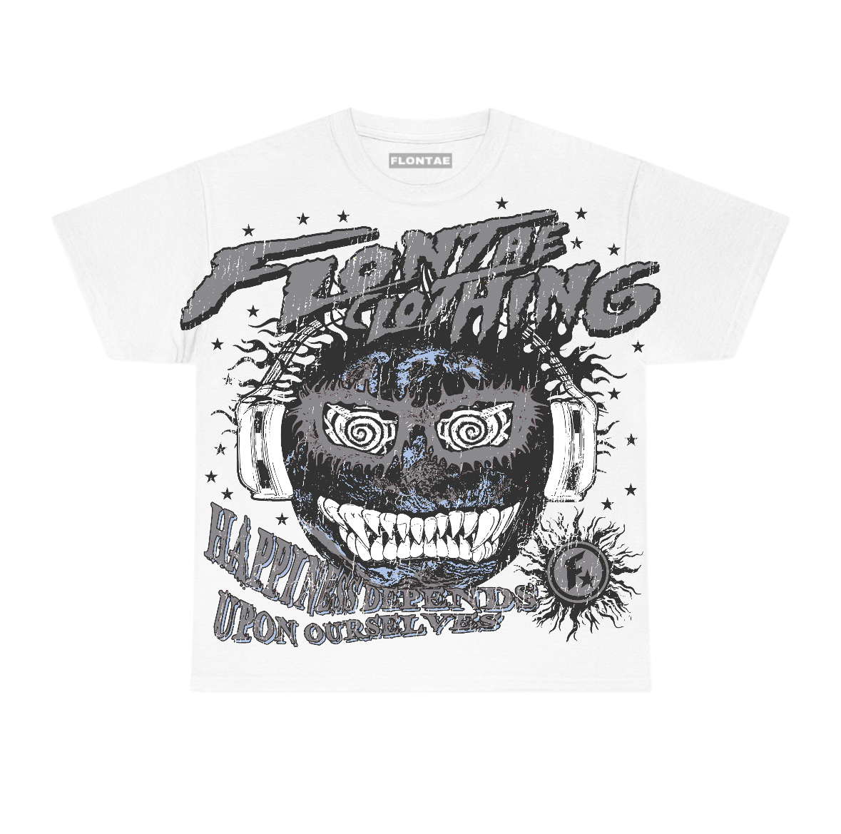 Wolf Grey 5s Flontae T-Shirt Happiness Within Graphic