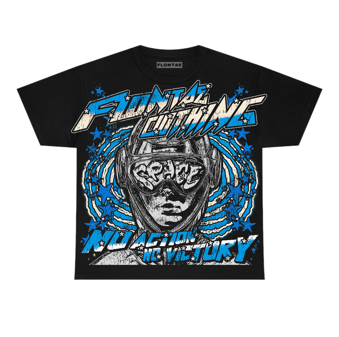 University Blue Reimagined 1s Flontae T-Shirt Never Think Twice Graphic