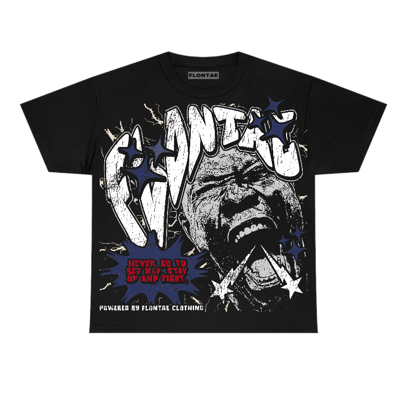 Deep Royal Blue 1s Flontae T-Shirt Never Quit Graphic