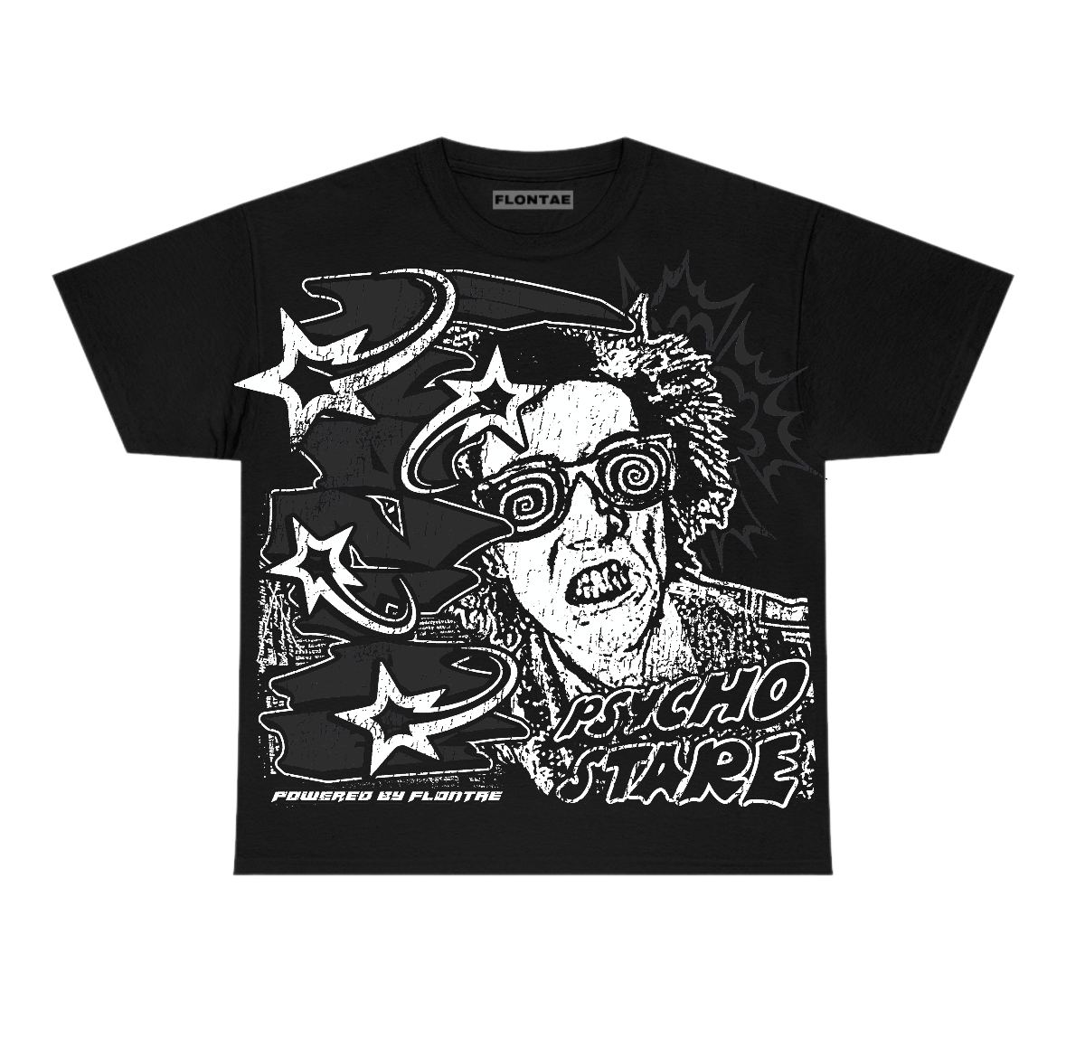 Black Cat 4s Flontae T-Shirt Stare Graphic