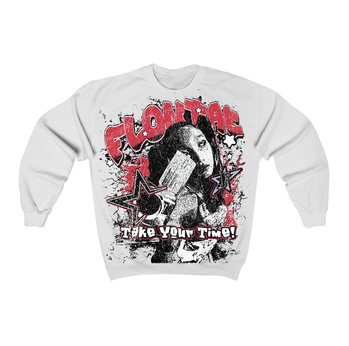 Fire Red “Black Tongue” 5s Flontae Crewneck Sweatshirt Be Patient Graphic