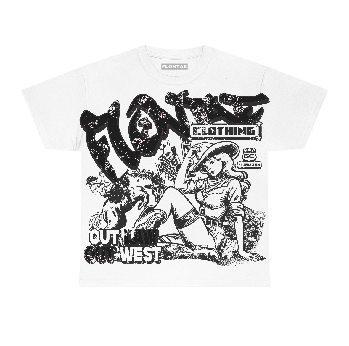 Black Cat 4s Flontae T-Shirt Frontier Dreamer Graphic
