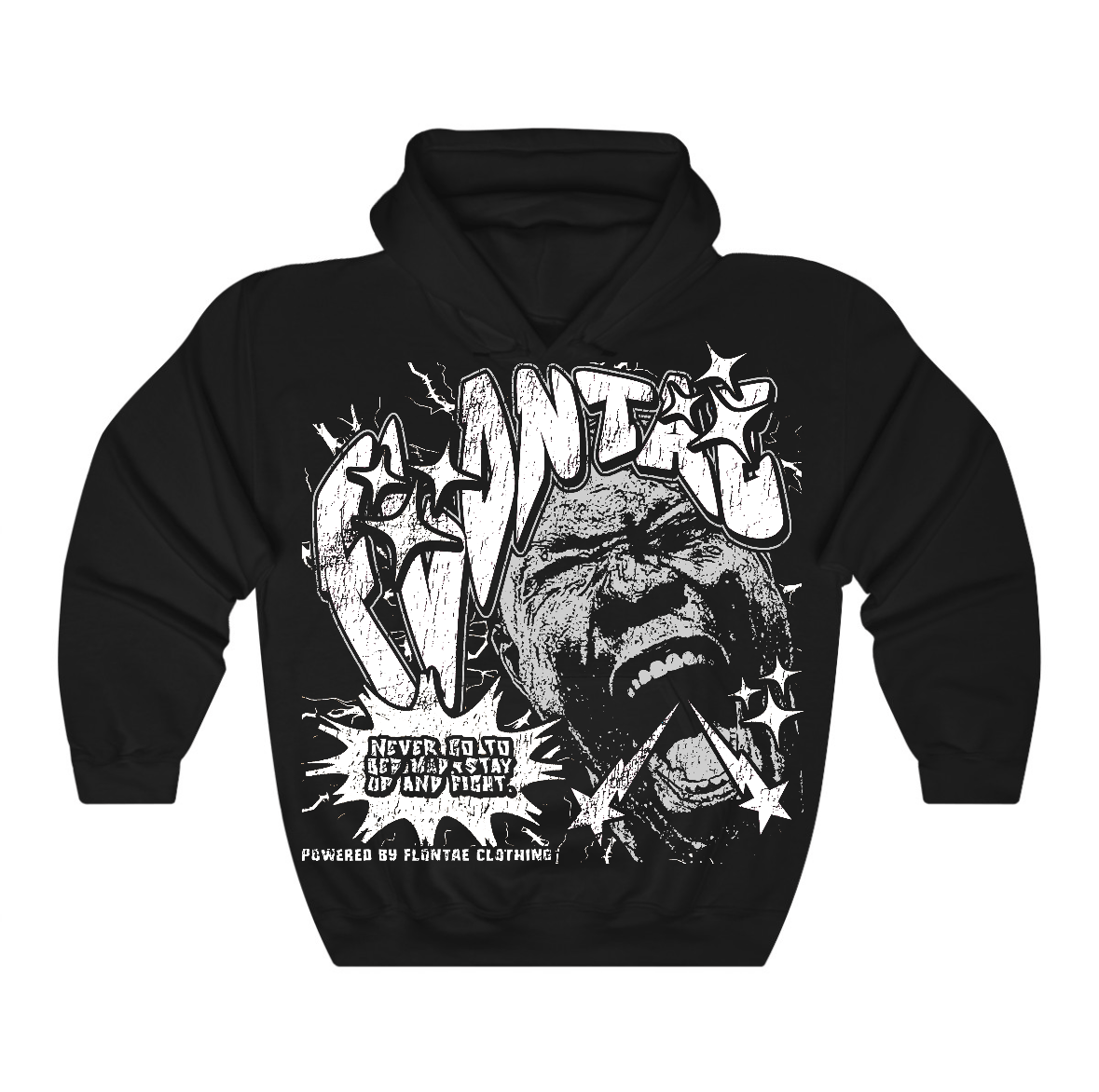 White Thunder 4s Flontae Hoodie Never Quit Graphic