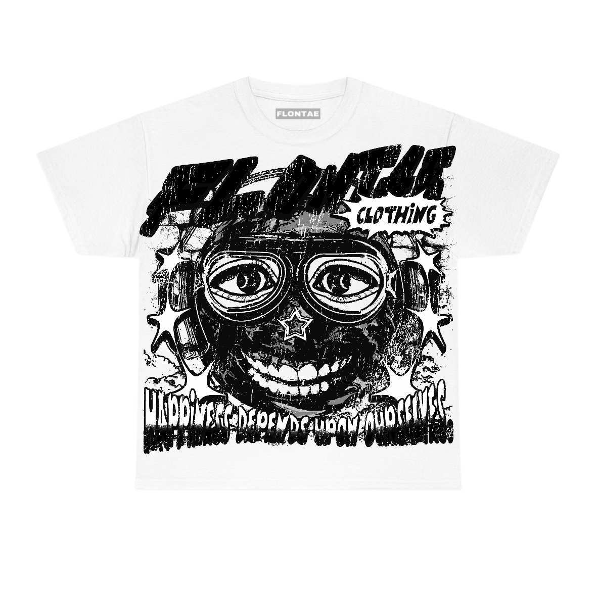 Black Cat 4s Flontae T-Shirt Midnight Aura Graphic