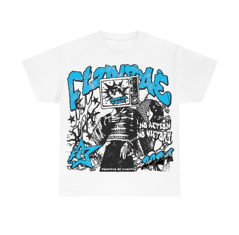 Powder Blue 9s Flontae T-Shirt No Victory Graphic