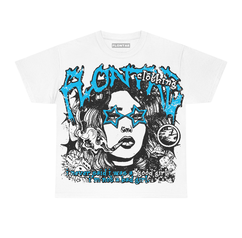 Powder Blue 9s Flontae T-Shirt Keep Quiet Graphic