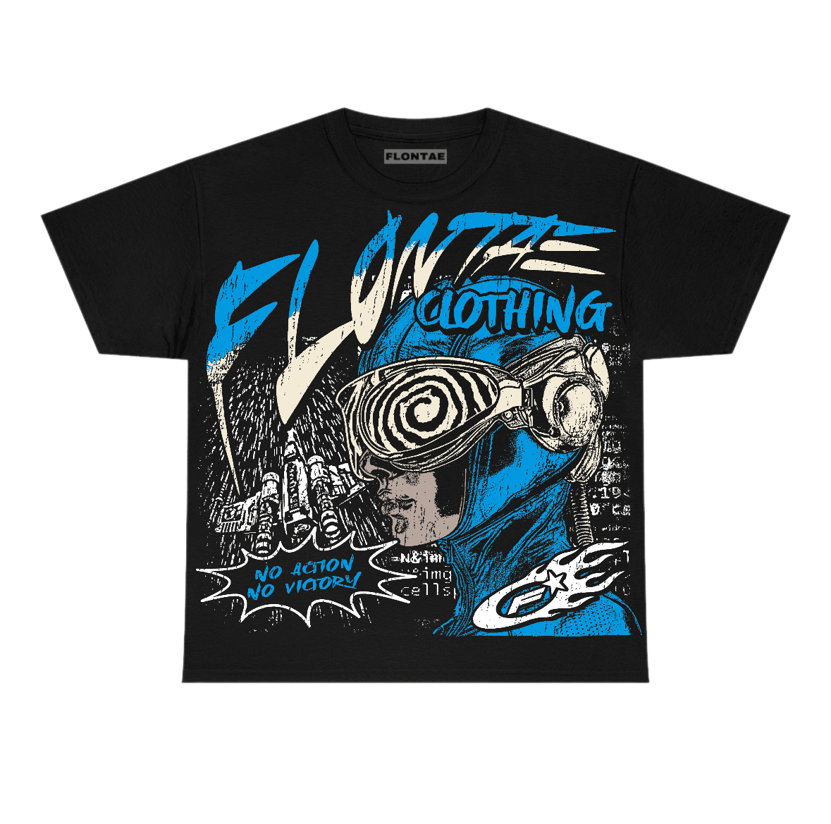 University Blue Reimagined 1s Flontae T-Shirt Justify Graphic