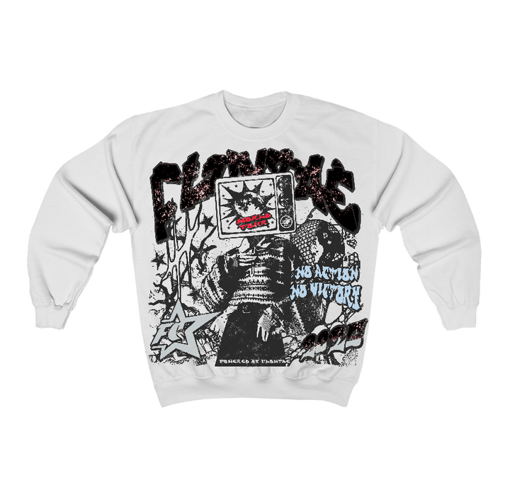 Black Metallic Reimagined 5s Flontae Crewneck Sweatshirt No Victory Graphic