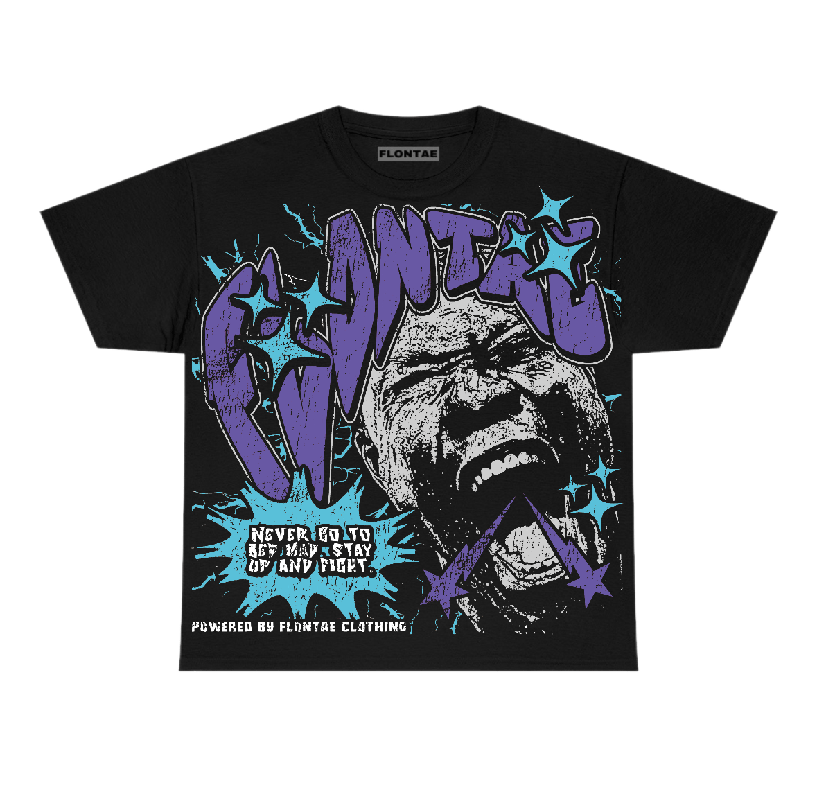 Aqua 8s Flontae T-Shirt Never Quit Graphic