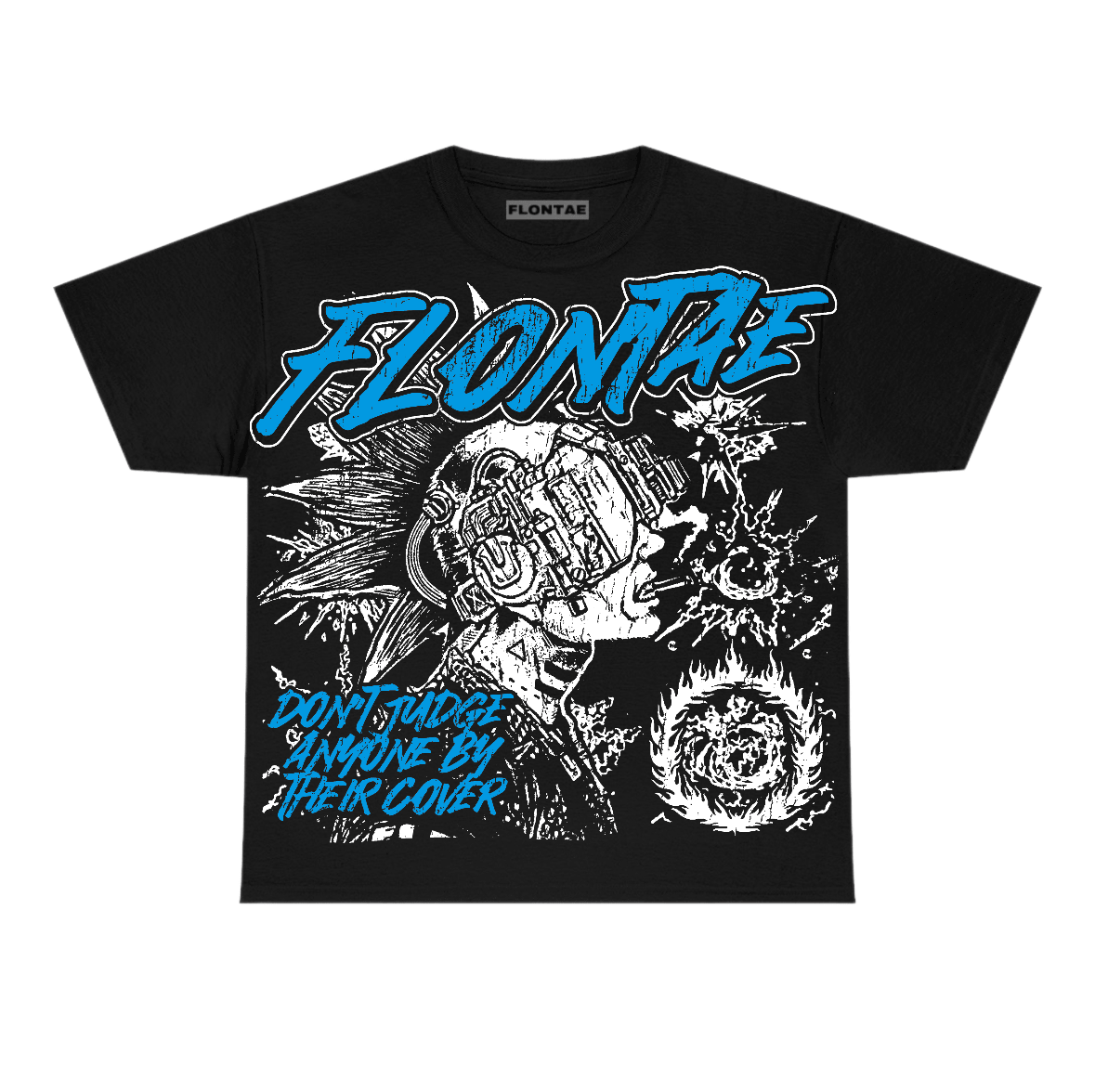 University Blue Reimagined 1s Flontae T-Shirt Don't Judge Graphic